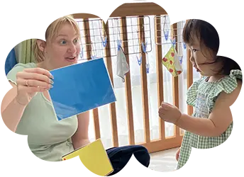 ALOHA KIDSカード遊びの様子